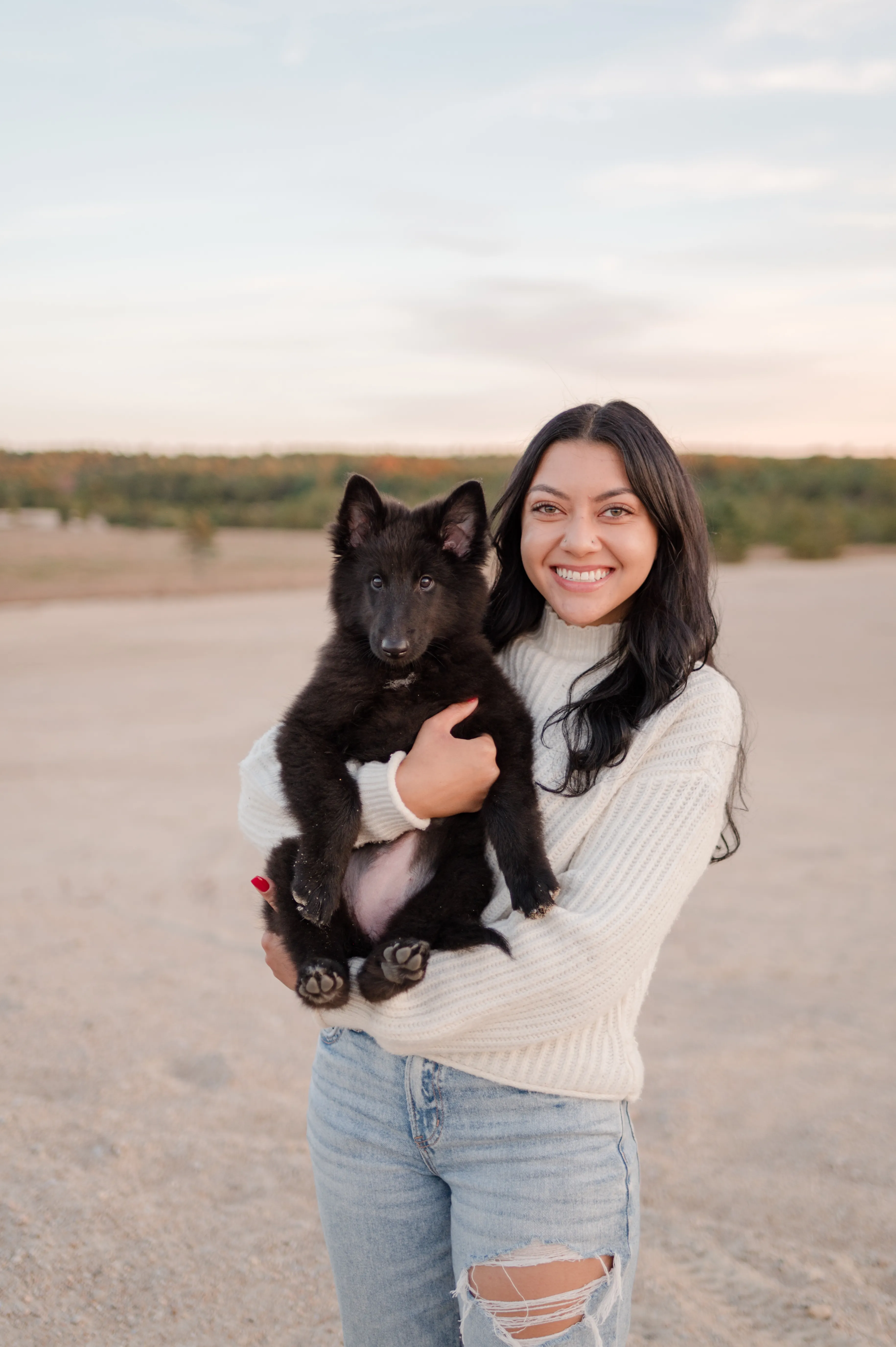 Marissa Quarles with a dog